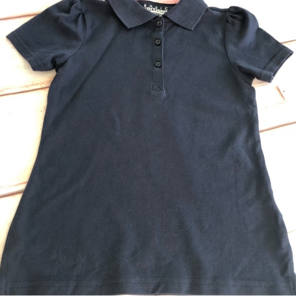 Basic Editions Kids Polo Shirts Bundle Set Of 3 - White and Navy - Picture 5 of 6